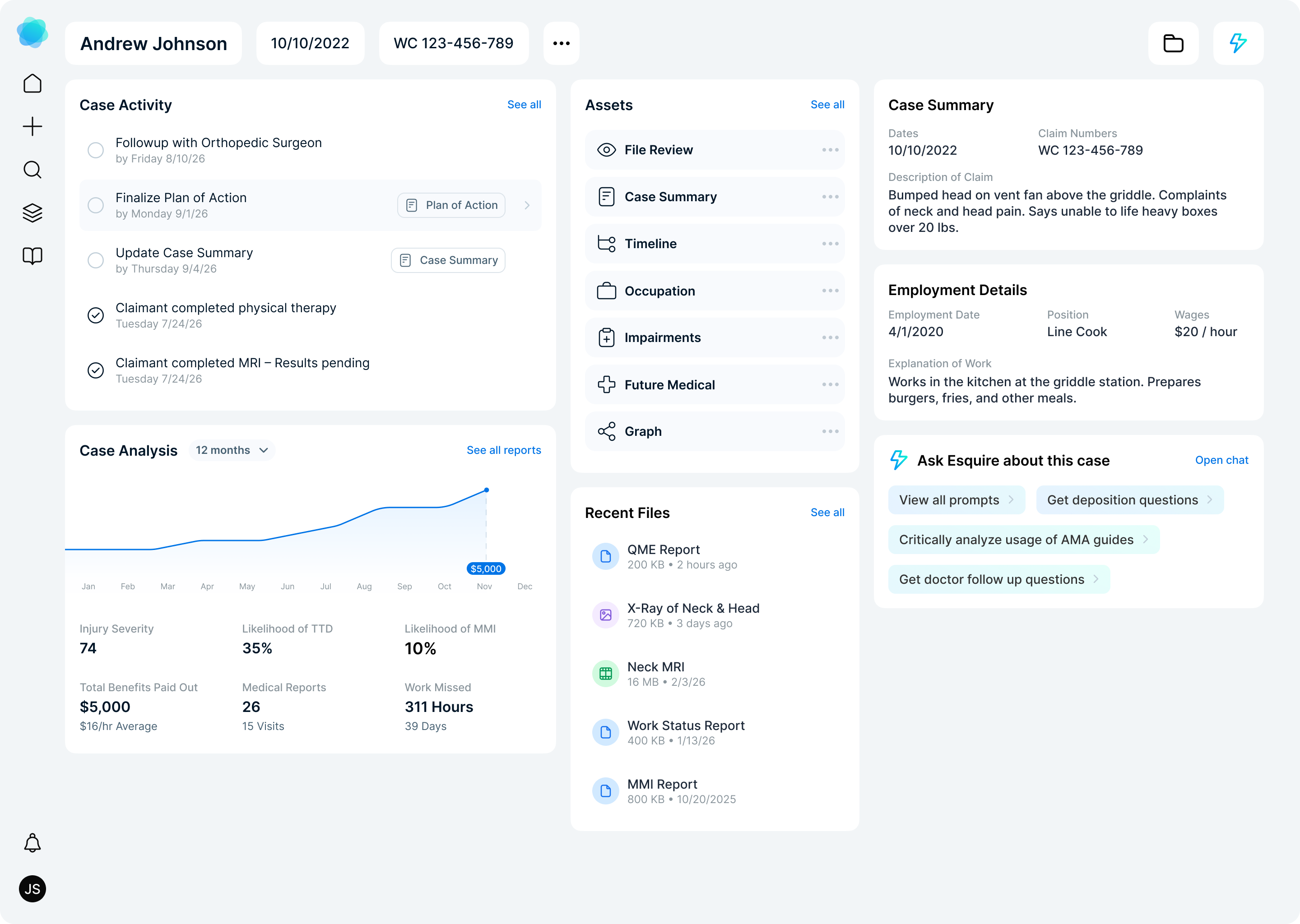 Cadence case claim view